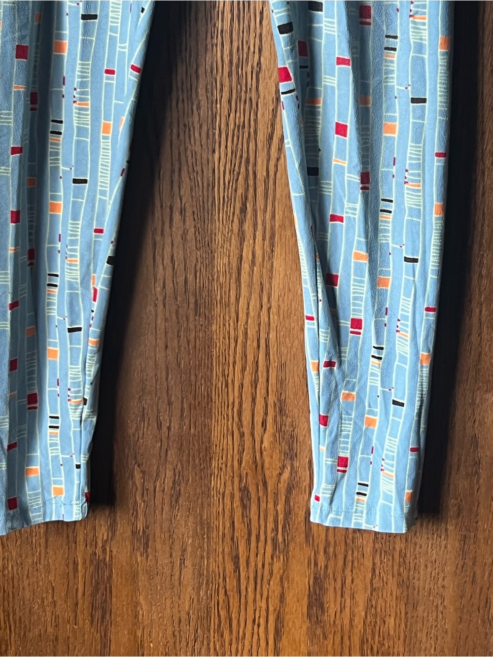 Kids Blue Patterned Stretch Leggings A4 - Picture 3 of 11